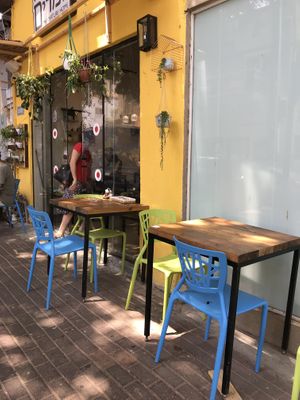 Outside seating.  at Cafe Miriam in Raanana