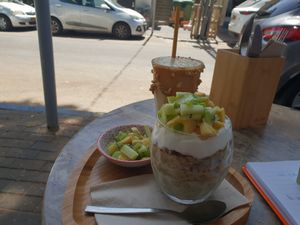 Pbb & chia pudding yammi at Cafe Miriam in Raanana