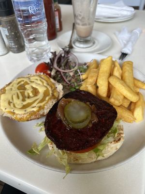Beetroot and Walnut burger 🍔   at Peregrine Farm Stall in Western Cape