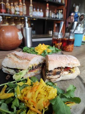 Sandwich vegetariana (vegan) at Boulenc in Oaxaca