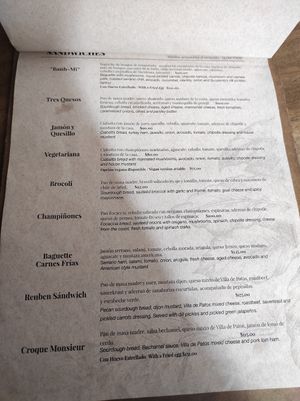 Menu at Boulenc in Oaxaca