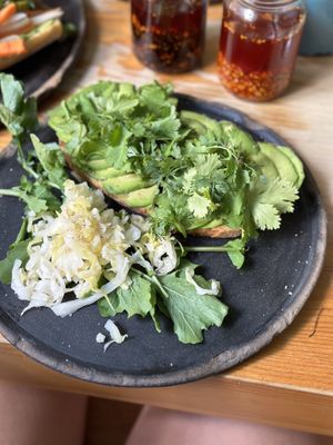 Avocado toast  at Boulenc in Oaxaca