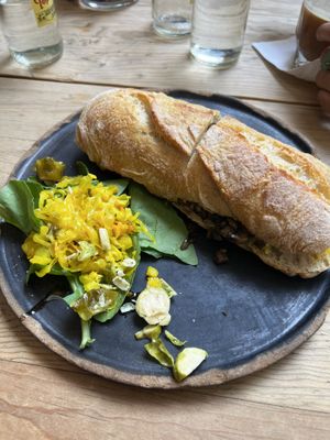 Mushrooms ciabatta  at Boulenc in Oaxaca