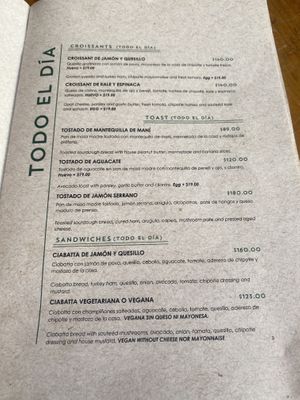 Only Clearly Labeled Item on Menu - Ciabatta Vegana  at Boulenc in Oaxaca