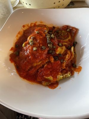 Spinach ravioli  at Ciccia Osteria in San Diego