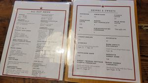 Menu with Vegan options labeled at Kozak Ukraїnian Eatery in New Westminster