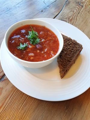 Borsch at Kozak Ukraїnian Eatery in New Westminster