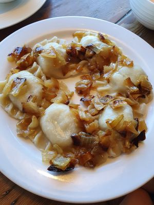 Varenyky at Kozak Ukraїnian Eatery in New Westminster