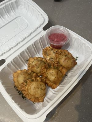 Fried potato and dill pierogis  #Veganuary at Kozak Ukraїnian Eatery in New Westminster