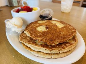 Banana pancakes   at Mother's Market Kitchen in Huntington Beach