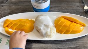 Mango and sticky rice  at My Vegan in Pasadena