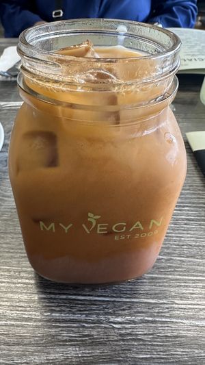 Thai iced tea  at My Vegan in Pasadena