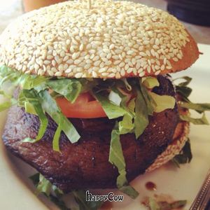 Portabello mushroom burger  at My Vegan in Pasadena