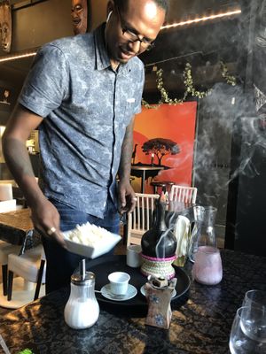 Eritrean coffee ritual  at Zaion Horn of Afrika in Umea