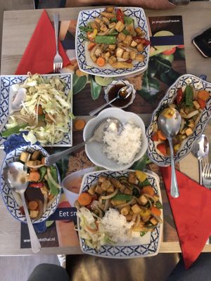 Nummer 34 - 35 (iets minder scherp gevraagd, beiden met tofu ) - 50 at Pinto Thai in Enschede