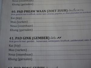 Veganisable options at Pinto Thai in Enschede