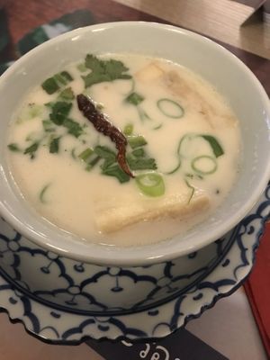 Soup as starter  at Pinto Thai in Enschede