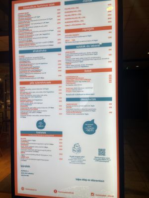 Menu 1  at Hummus Bar - Király Utca in Budapest