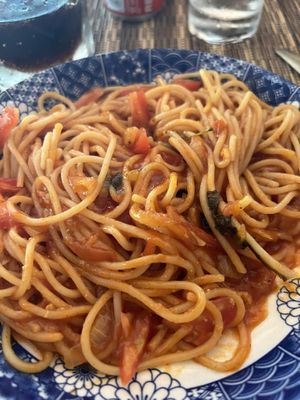 Spaghettis Tomato  at AB Bar & Resto in Penida Island