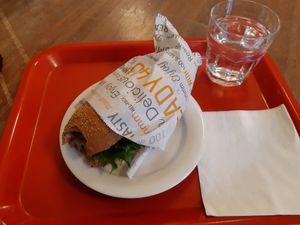 Vegan sandwich at Turun Kirjakahvila in Turku