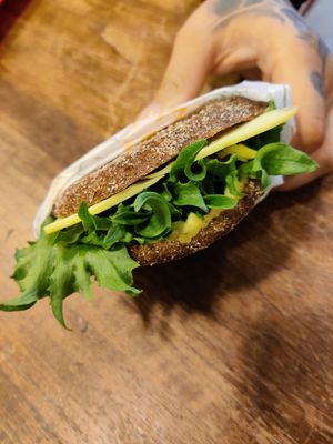 Vegan Vöner bread at Turun Kirjakahvila in Turku