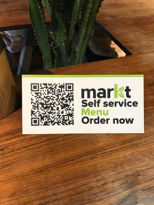 Self Service Menu to order from. at Markt Kitchen in Skopje