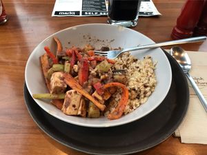 Tofu dish at Markt Kitchen in Skopje