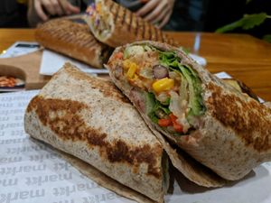 Spicy burrito (it wasn't spicy) at Markt Kitchen in Skopje