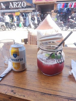 Raspberry lemonade at Fine Mama in Marrakech