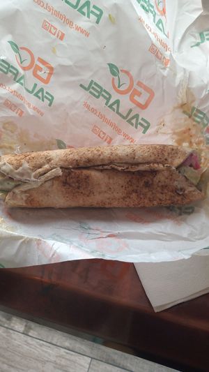 falafel wrap at Go Falafel in Liverpool