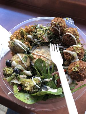 Falafel lunch box at Go Falafel in Liverpool