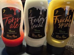 Vegan sauces.  at Peter Pane - East Side Mall in Berlin