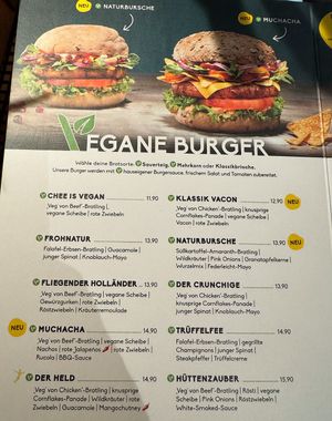 Menu (2/2). Vegan burger .  at Peter Pane - East Side Mall in Berlin