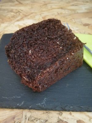 Vegan coconut chocolate cake at Senso Unico in Olbia