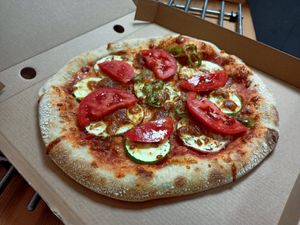 Sourdough pizza at IoleBakery in Sofia