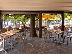 Outdoor seating at Sensi in Muralto