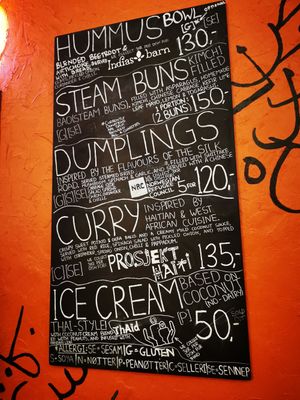 The menu at Silk Road - Food Stand in Oslo