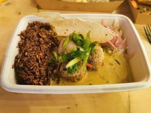 Curry with sweet potato at Silk Road - Food Stand in Oslo