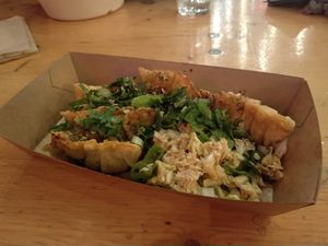 Deep fried dumplings at Silk Road - Food Stand in Oslo