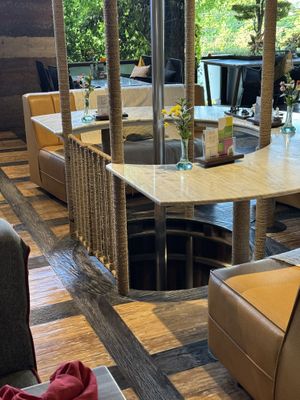 Big hole in floor and 2 year old son went under table and for a split second and lucky we saw it otherwise he would of fell in.  at Clear Cafe in Canggu