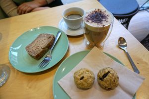 banana bread + scones + coffee (all vegan) at Cafe Aum in Issy-les-moulineaux