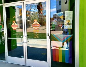 Doors at Cavegirl Coffeehouse in Longmont