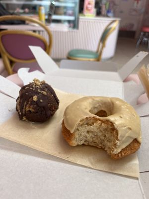 Brooklyn bites and maple donut  at Erin McKenna's Bakery in Santa Monica