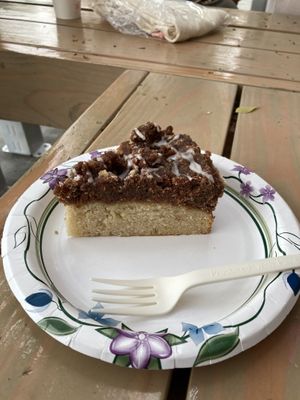 absolutely amazing coffee cake  at Erin McKenna's Bakery in Santa Monica