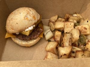 Sausage breakfast sandwich  at Erin McKenna's Bakery in Santa Monica