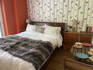 Garden view room  at The Base Vegan Retreat & Small Animal Sanctuary in Bristol