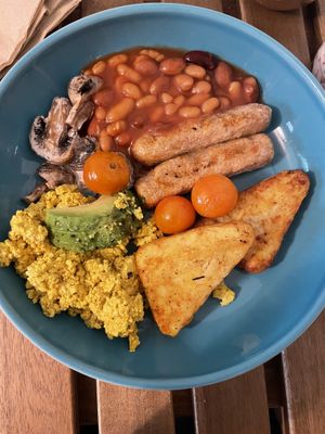 Cooked breakfast  at The Base Vegan Retreat & Small Animal Sanctuary in Bristol