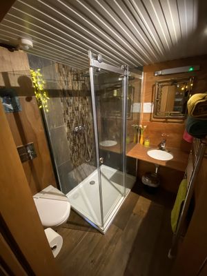 Bathroom (The cabin)  at The Base Vegan Retreat & Small Animal Sanctuary in Bristol