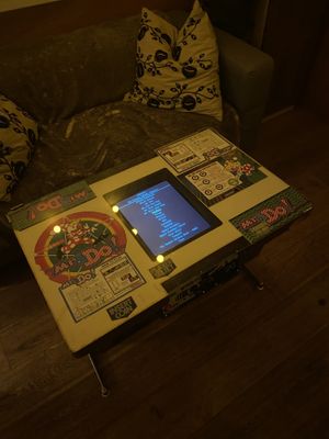 Arcade game table in the cabin  at The Base Vegan Retreat & Small Animal Sanctuary in Bristol
