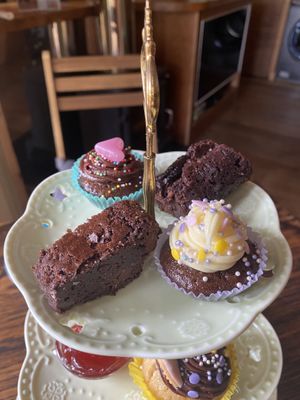 Cakes and brownies  at The Base Vegan Retreat & Small Animal Sanctuary in Bristol